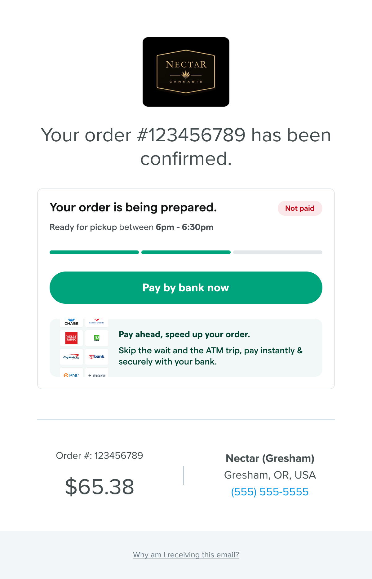 Pay by Bank portal login screen